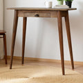 Solid Wood Mini Nordic Style Writing Desk, 1 Drawer, Brown