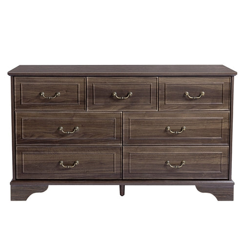Lunelux™ – 7-Drawer Chest of Drawers (P2 MDF, Walnut Finish)