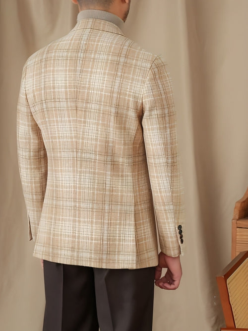 WoolRetro™ – Classic Plaid Wool Suit for Men