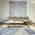 LuneluX_Home – Modern Sintered Stone Coffee Table Set with Gold Frame