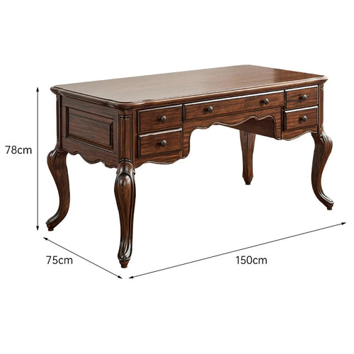 XL black walnut American retro study desk all solid wood exquisite