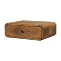 Solid Wood Avora Wall-Mounted Oak-ish 1 Drawer Nightstand, Brown
