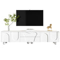 180 Cm White TV Cabinet With Wooden Legs  A Minimalist And Elegant TV Cabinet With Ample Storage Space, A Unique Design, And Flexible Storage Solutions For A Stylish Living Room.