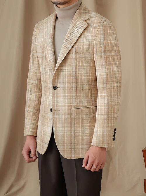 WoolRetro™ – Classic Plaid Wool Suit for Men