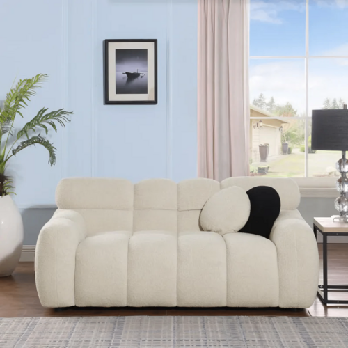 LuneluX_Home – 65" Bouclé Marshmallow Sofa | U.S. Comfort Edition