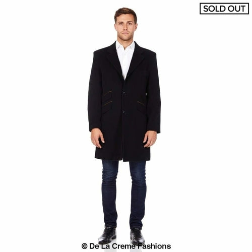 De La Creme MAN - Wool Blend Single Breasted Retro Mod Coat