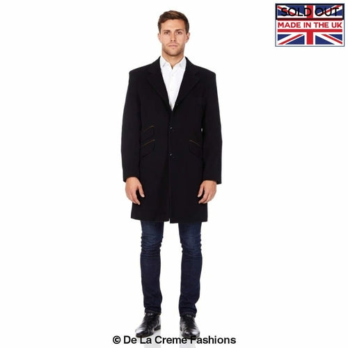 De La Creme MAN - Wool Blend Single Breasted Retro Mod Coat