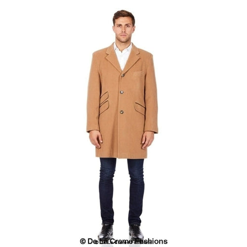 De La Creme MAN - Wool Blend Single Breasted Retro Mod Coat