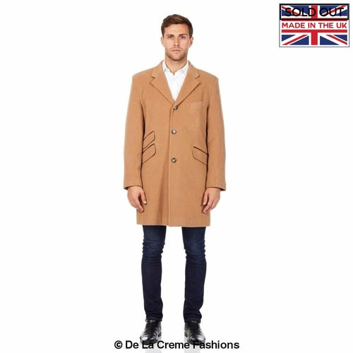 De La Creme MAN - Wool Blend Single Breasted Retro Mod Coat