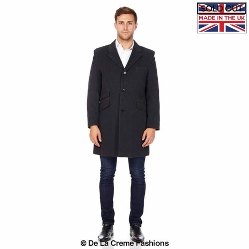 De La Creme MAN - Wool Blend Single Breasted Retro Mod Coat