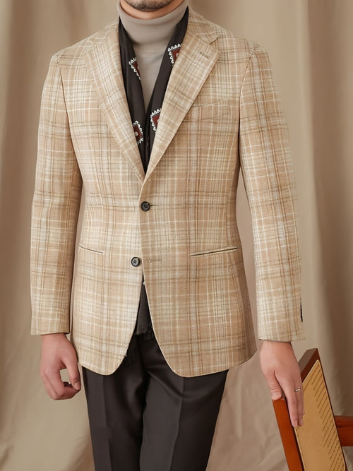 WoolRetro™ – Classic Plaid Wool Suit for Men