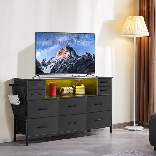 VEVOR 10 Drawer Dresser, Fabric Drawer Dresser with Fabric Bins,