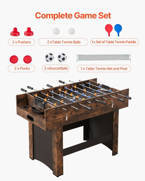 VEVOR 3-in-1 Combo Game Table Set, 54" Air Hockey Table, Multi