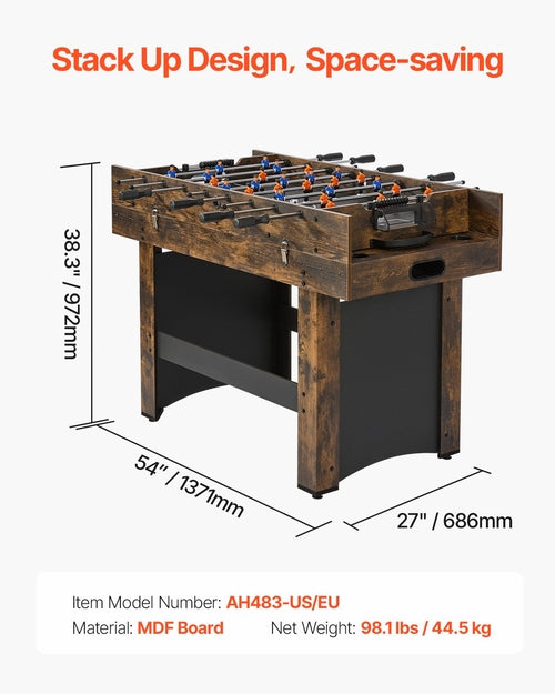 VEVOR 3-in-1 Combo Game Table Set, 54" Air Hockey Table, Multi