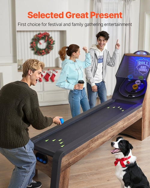 VEVOR 2.74m Roll and Score Classic Arcade Game Table, Indoor Skeeball