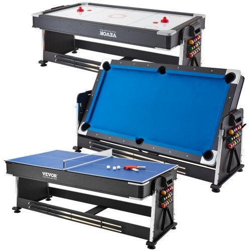 VEVOR 3-in-1 Rotating Swivel Multi Game Table with Air Hockey,