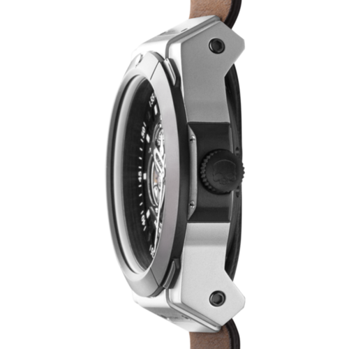 Vento Silver Black Leather